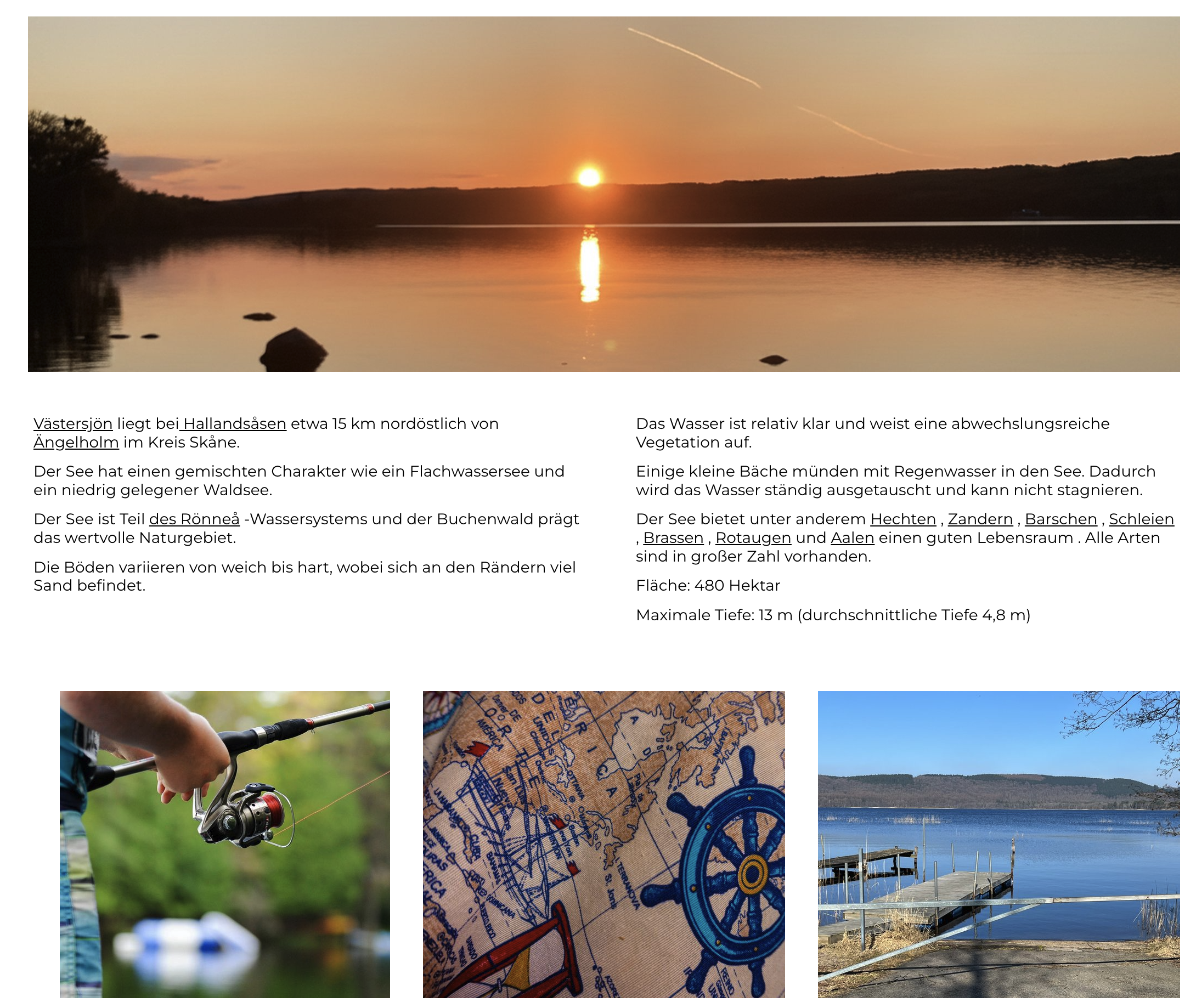 Bootsvermietung und Angeln am See Västersjön